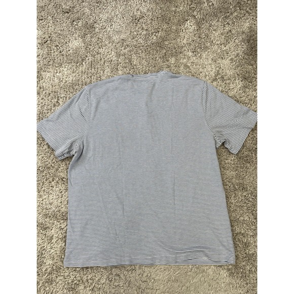 Joseph Abboud Shirt Mens 2XL Blue Striped Short Sleeve Henley Cotton Casual - Picture 7 of 9